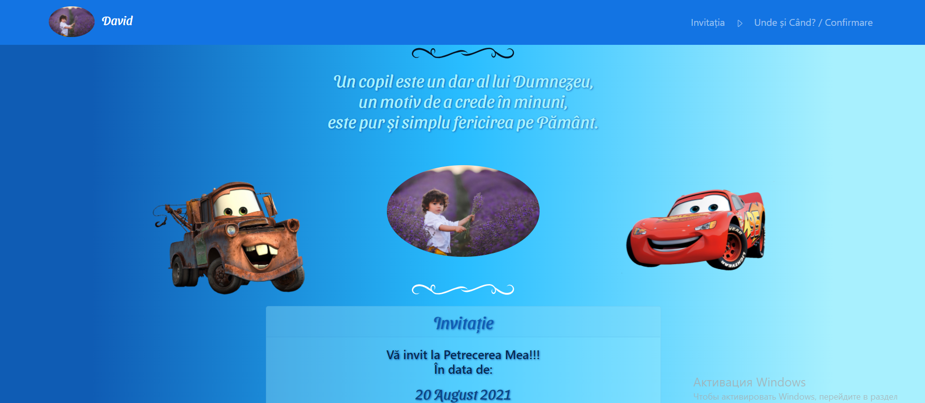 invitatii online botez baiat