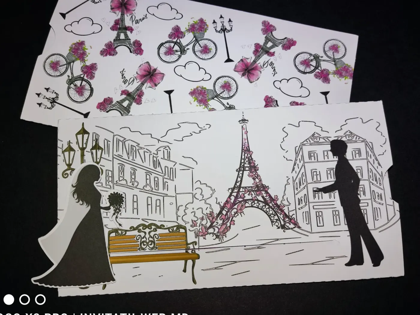 Invitație nuntă decupată - Paris