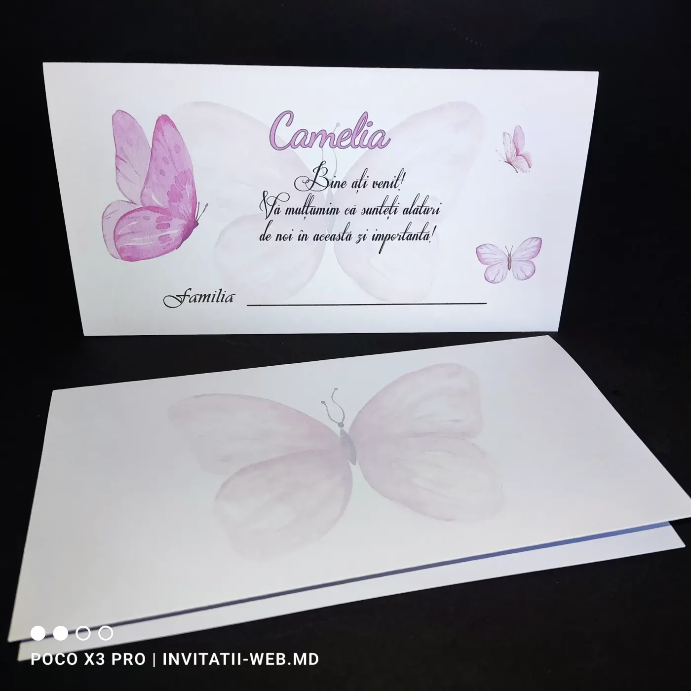Plic card  -  Fluture mov