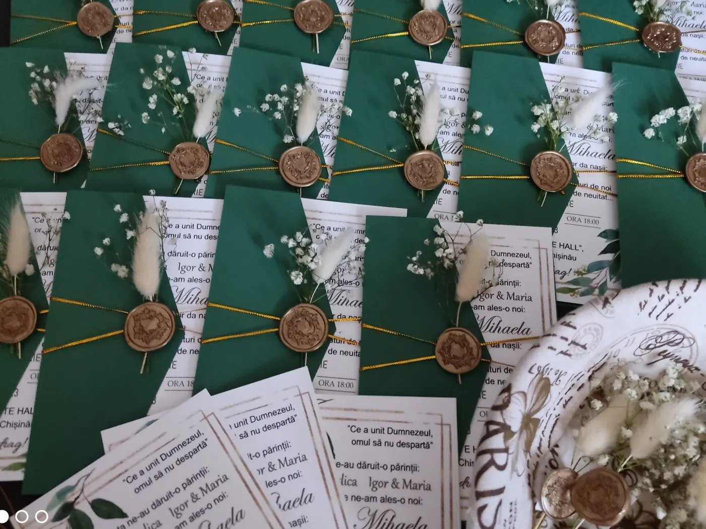 Invitație nuntă în semi plic - Emerald