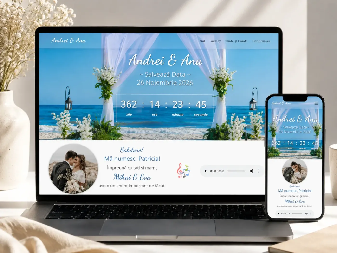 Beach Elegance – Invitație Web Premium
