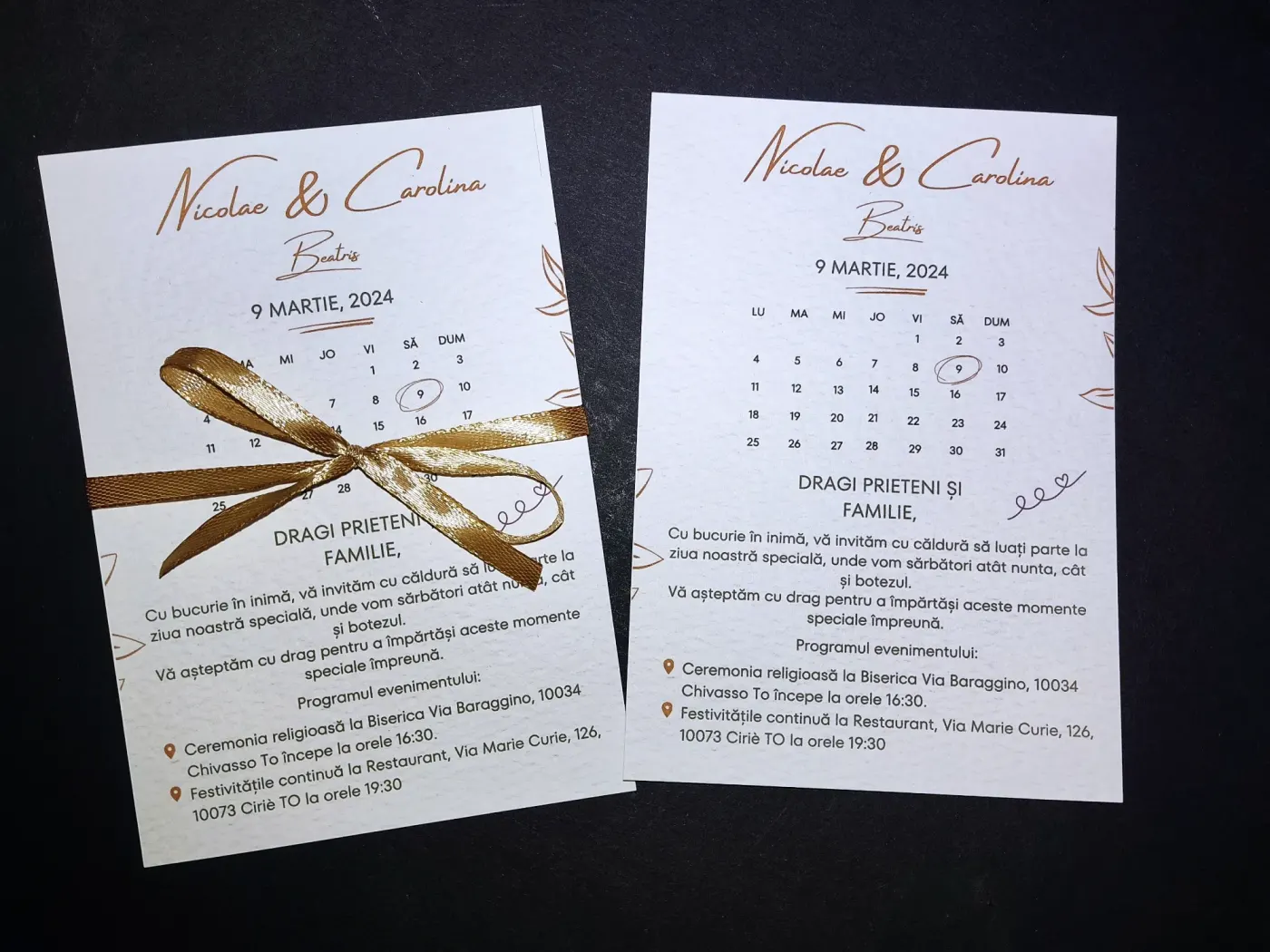 Invitație nuntă card - Golden Date