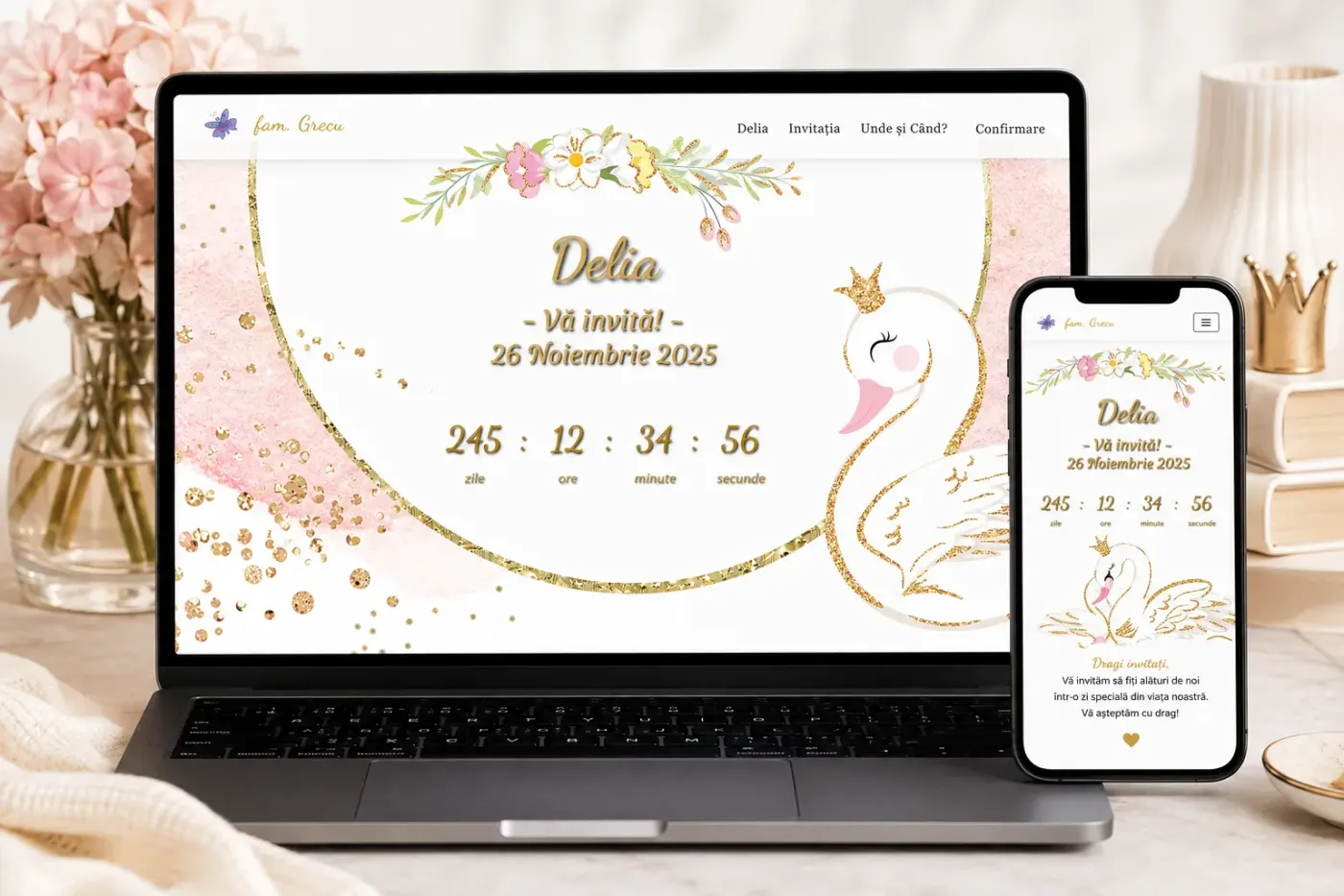 Invitație Web – Golden Swan